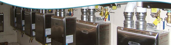 Commerical tankless water heaters.